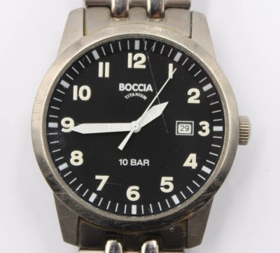 Auktion 365<br>Herren-Armbanduhr, Boccia Titanium, Quarz, getragen Erhaltung, D-3,8cm [1]