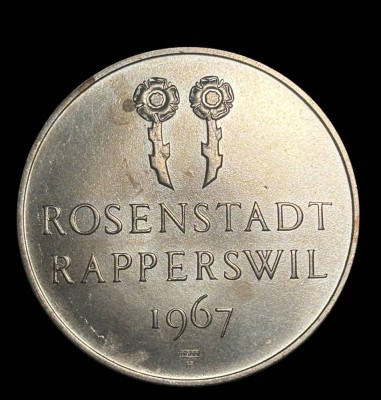 Auktion 365<br>Schweizer Silbermedaille-900-, Rosenstadt Rapperswil 1967, D-3,2 cm, 14,9 gr [1]