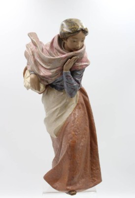 Auktion 365<br>gr. Figur, NAO Spain, junge Dame mit Korb, ca. H-47cm [1]