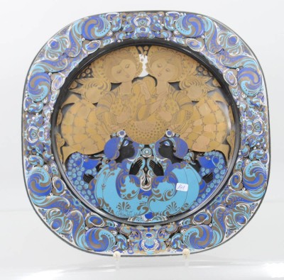 Auktion 365<br>Weihnachtsteller in Glas, Rosenthal, B.Wiinblad, 1989, ca. D-29cm [1]