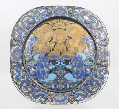 Auktion 365<br>Weihnachtsteller in Glas, Rosenthal, B.Wiinblad, 1979, ca. D-29cm [1]