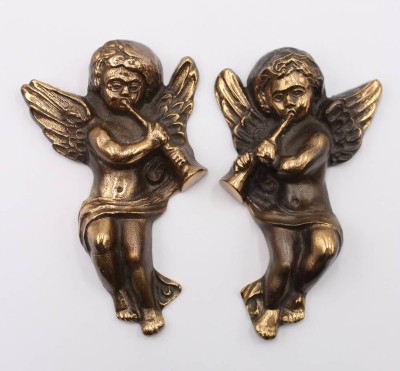 Auktion 370<br>Paar Wandputtis, Bronze, neuzeitl. je ca. H-13cm [1]