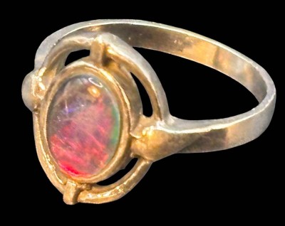 Auktion 365<br>Silberring-925- mit Rheinkiesel? (seaglass?), RG 52, 2,5 gr [1]