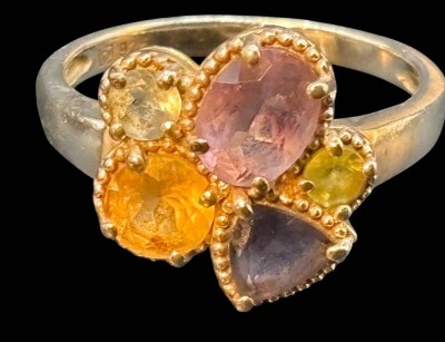 Auktion 365<br>Silberring mit Farbsteinen-925-, , RG 63, 5,5 gr [1]