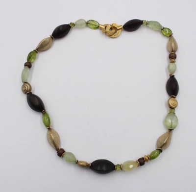 Auktion 365<br>halbedelstein Halskette mit 925er Silber Gliedern, L- 45cm, 42,7 gr. [1]