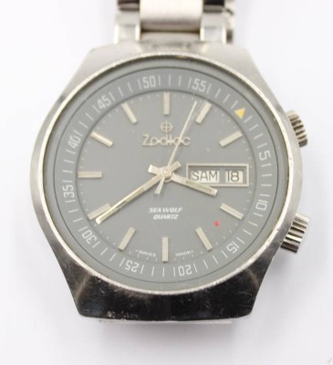 Auktion 365<br>Armbanduhr Zodiac, Edelstahl, Sea Wolf, Quartz, Werk nicht geprüft, D.4cm [1]