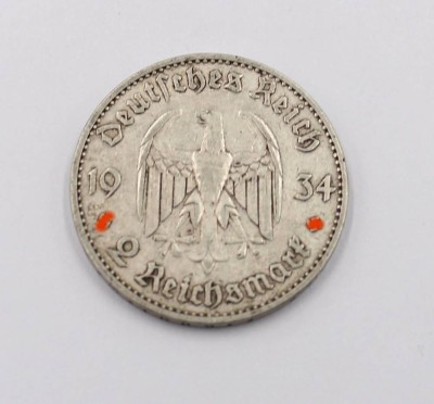 Auktion 365<br>2 Reichsmark 1934 , 21. März 1933, 7,9 g. [1]