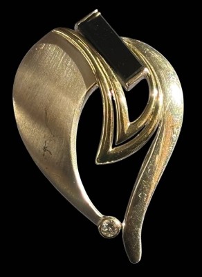 Auktion 365<br>grosser Silber-925- Kettenanhänger, mit schwarzen und klaren Stein, 4,5x3 cm, 8,9 gr [1]