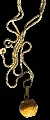 Auktion 365<br>feine Silberhalskette mit Anhänger, brauner Stein, beide-925-, L-40 cm, 5,4 gr. [1]