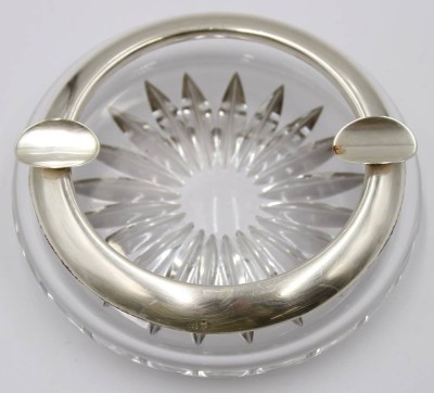 Auktion 365<br>Kristall-Ascher mit Silberrand-835-, D-ca. 13 cm [1]