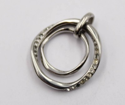 Auktion 365<br>Anhänger  mit klaren Steinen, Edelstahl, ca. L-2,5cm [1]