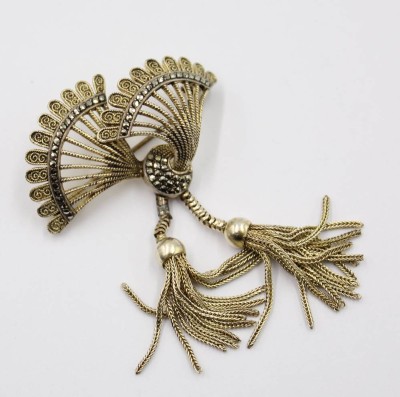 Auktion 365<br>Große Kordelbrosche mit Markasiten, T. Fahrner,  [1]