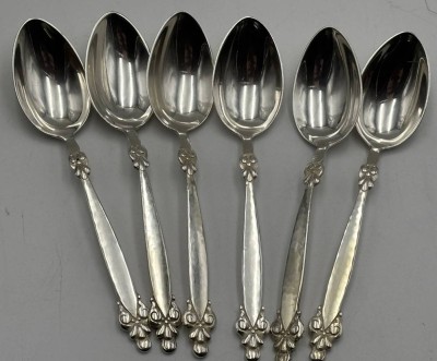 Auktion 365<br>6x Teelöffel, Silber-800-, Wilkens, Schloss Kronborg Muster, L-11 cm, 66 gr. [1]