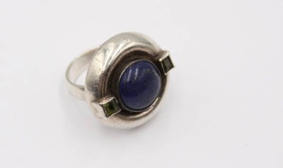 Auktion 365<br>925er Silber-Ring, Peridot und Lapis, 13,5gr., RG 58 [1]