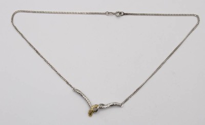 Auktion 365<br>Collier, 925er Silber, Schlange, teilw. vergoldet, 5,7gr., L-38cm [1]