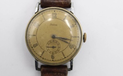Auktion 365<br>Armbanduhr, Precia, wohl 20/30er Jahre, Handaufzug, Werk läuft, Alters-u. Tragespuren, D-3,3cm [1]
