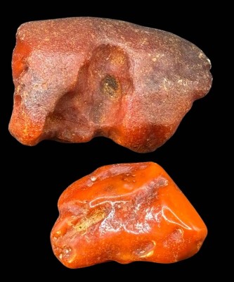 Auktion 365<br>2 Stück Rohbernsteine, zus. 33,3 gr., max. 6x4 cm [1]