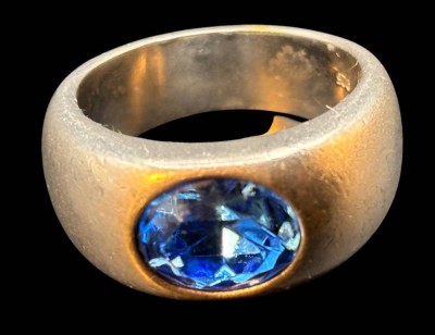 Auktion 365<br>massiver Silberring-925- mit blauen Stein, RG 59, 12,6 gr [1]