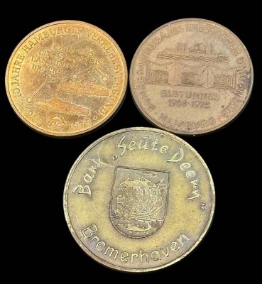 Auktion 365<br>3x Medaillen, 70-er Jahre, 2x Hamburg, 1x Bremerhaven [1]