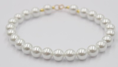 Auktion 365<br>Muschelkern-Perlenarmband, 14K Goldschließe, ca. L-20cm [1]