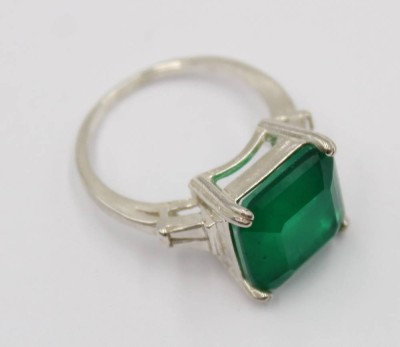 Auktion 365<br>925er Silber-Ring, wohl Smaragd, RG 54, 4,7gr. [1]