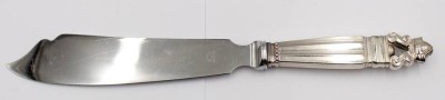 Auktion 365<br>gr. Tortenmesser, Silber-925-, Georg Jensen, Acorn, L-27 cm, 93 gr [1]