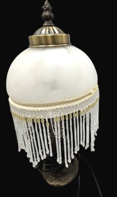 Auktion 365<br>Tischlampe, Messing mit Glasschirm und Fäden, H-33 cm [1]