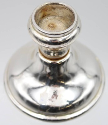 Auktion 365<br>Kerzenhalter, Silber-925-, gefüllter Stand, H-7 cm, 142,5 gr, [1]