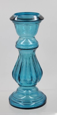 Auktion 365<br>hohe Pressglas-Vase, blau, älter, ca. H-30cm [1]