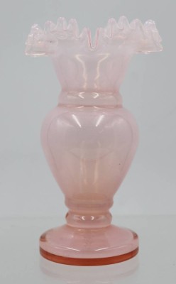 Auktion 365<br>kl. Vase, älter, rosafarben, ca. H-15cm [1]