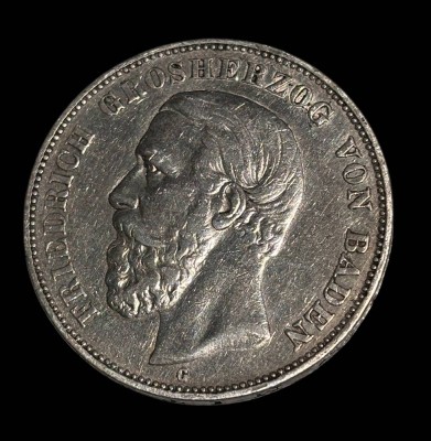 Auktion 365<br>5 Mark 1891, Friedrich, Grossherzog von Baden, D-4 cm, 27,7 gr [1]