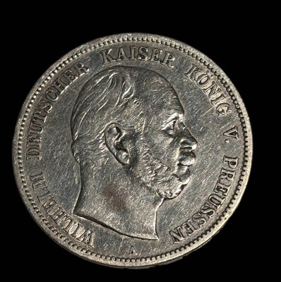 Auktion 365<br>Fünf Mark 1874, Wilhelm I, Deutscher Kaiser, König von Preussen, D-4 cm, 27,6 gr [1]