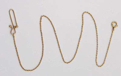 Auktion 365<br>Sicherungskette, Gold-585-, für Stifte, Brille etc?, L-36 cm, 3,2 gr. [1]