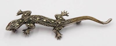 Auktion 365<br>Silbernadel -835- Salamander, Nadel fehlt, L-6 cm, 5,4 gr. [1]