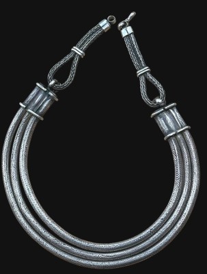 Auktion 365<br>massives, 3 reihiges Collier, Silber  geprüft, L-ca. 40 cm, ca. 175 gr., Handarbeit, wohl Indien [1]