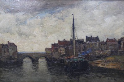 Auktion 365<br>Rudolf Anton GUBA(1884-1950), Stadtansicht, Öl/Leinwand, gerahmt, RG 54,3 x 74,3cm [1]