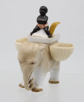 Auktion 365<br>figürliche Menage, Elefantenreiter, älter, ca. H-14cm B-10cm [1]