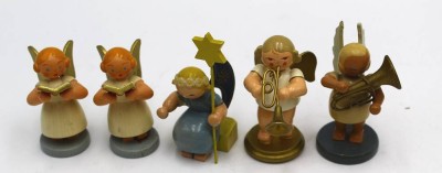 Auktion 365<br>5x Erzgebirge Weihnachtsengel, H-ca. 6 cm [1]