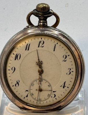 Auktion 366<br>mechan. HTU   in Silbergehäuse-800-, Werk läuft, D-5 cm [1]