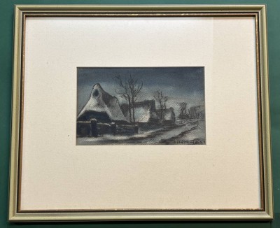 Auktion 366<br>Simoleit Hans,  (1908-1975,) Aquarell, norddt. Häuser, ger/Glas, 39x45 cm [1]
