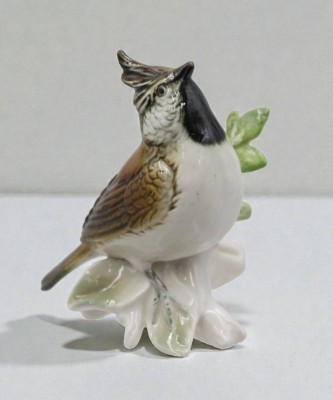 Auktion 366<br>Haubenmeise, ENS Volkstedt, Unterglasurfarben, ca. H-9cm [1]