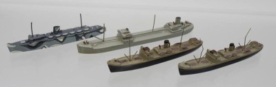 Auktion 366<br>4x Schiffsminiaturen, Wiking, älter, Frachter, ca. L-13,5cm [1]