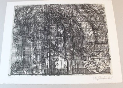 Auktion 366<br>Bernhard LUGINBÜHL (1929-2011), Abstrakt, Radierung, Nr. 159/200, ungerahmt, BG 56 x 75,5cm [1]