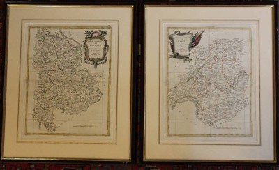 Auktion 366<br>2x Kartenstiche, Elvezia, Antonio ZATTA, mittig Falz, je gerahmt/Glas, 60,5 x 50,3cm [1]