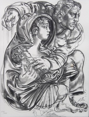 Auktion 366<br>limitierter Druck von Hans Erni, A Future For Refugees, Nr. 818/1000, gerahmt/Glas, RG 42,5 x 36cm [1]