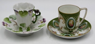 Auktion 366<br>2x alte Moccatassen mit U.T., 1x Rosenthal Empire [1]