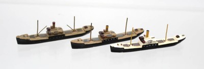 Auktion 366<br>3x Schiffsminiaturen, Wiking, älter, Frachter, ca. L-8cm [1]