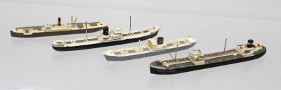 Auktion 366<br>4x Schiffsminiaturen, Wiking, älter,  Frachter, ca. L-13,5cm [1]