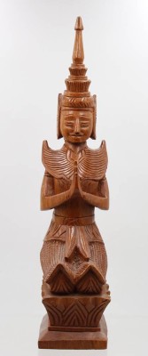 Auktion 366<br>geschnitzte Holzfigur, die einen thailändischen Tempelwächter, bekannt als Teppanom, darstellt, ca. H-44cm [1]