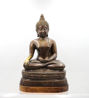 Auktion 366<br>gr. Buddha, Thailand, Bronze, H-39cm B-26,5cm [1]